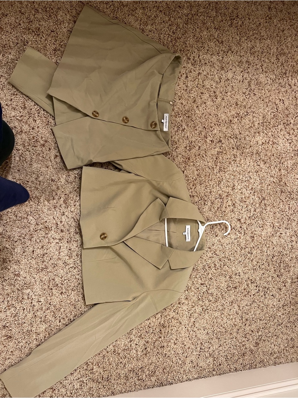 WEWOREWHAT Khaki Cropped Blazer Jacket XS